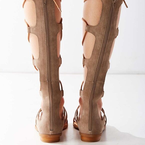 Seychelles Sandals Tall Gladiator Sandals tan brown 6.5 faux suede - Picture 4 of 8